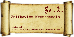Zsifkovics Kreszcencia névjegykártya